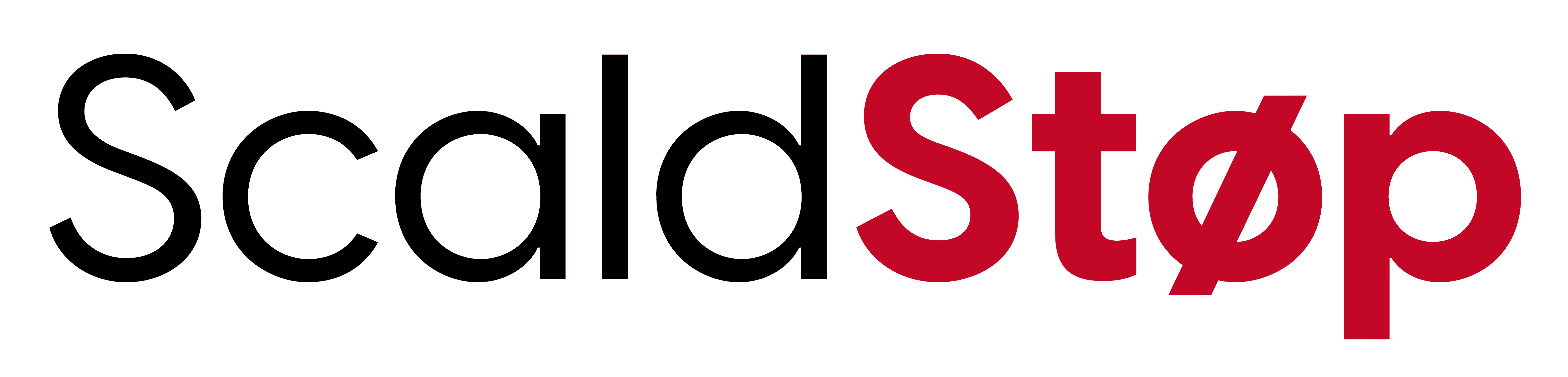 ScaldStøp logo with black wordmark and red Støp accent